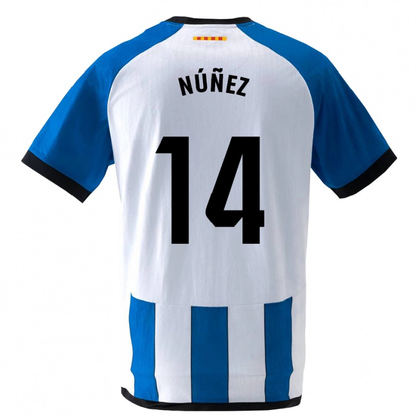 Danxen Uomo Maglia Unai Núñez #14 Blu Reale Bianco Kit Gara Home 2026/27 Maglietta