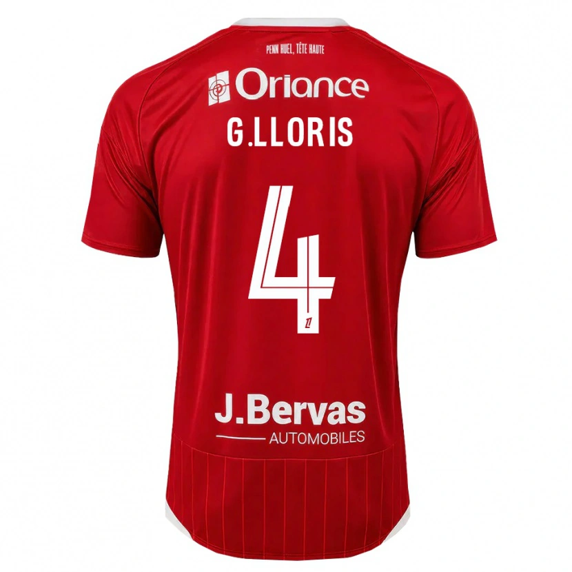 Danxen Uomo Maglia Gautier Lloris #4 Bianco Rosso Kit Gara Home 2026/27 Maglietta