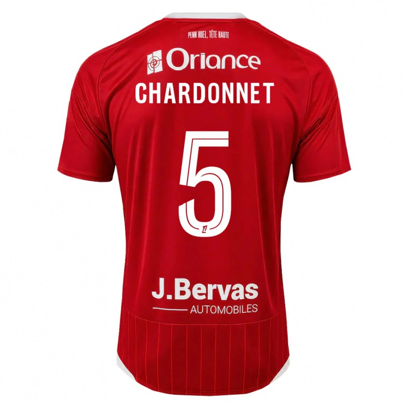 Danxen Uomo Maglia Brendan Chardonnet #5 Bianco Rosso Kit Gara Home 2026/27 Maglietta