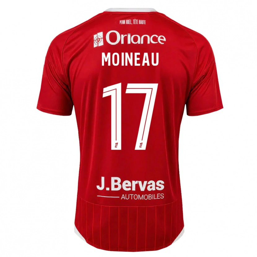 Danxen Uomo Maglia Nathan Moineau #17 Bianco Rosso Kit Gara Home 2026/27 Maglietta