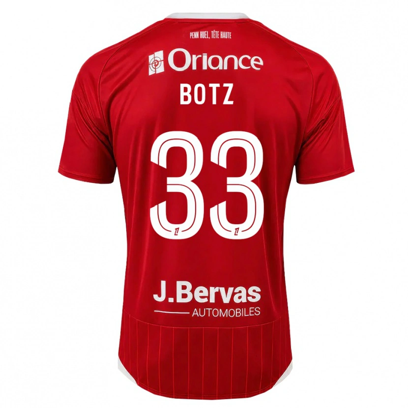 Danxen Uomo Maglia Léo Botz #33 Bianco Rosso Kit Gara Home 2026/27 Maglietta