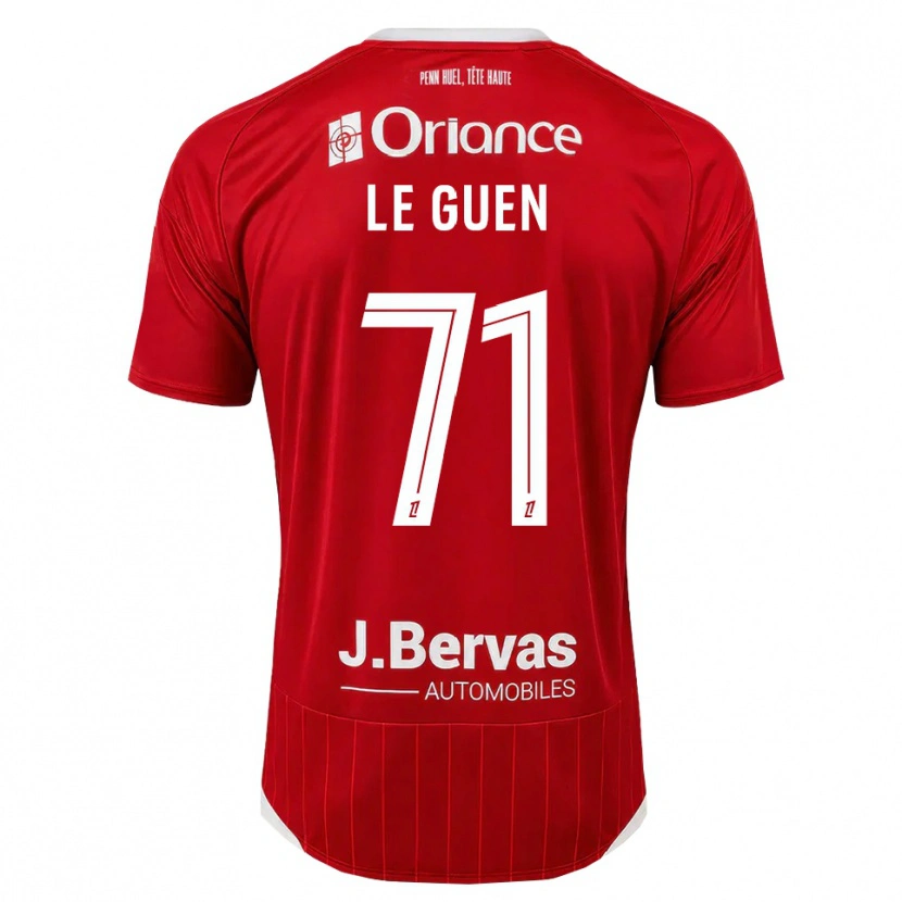 Danxen Uomo Maglia Raphaël Le Guen #71 Bianco Rosso Kit Gara Home 2026/27 Maglietta