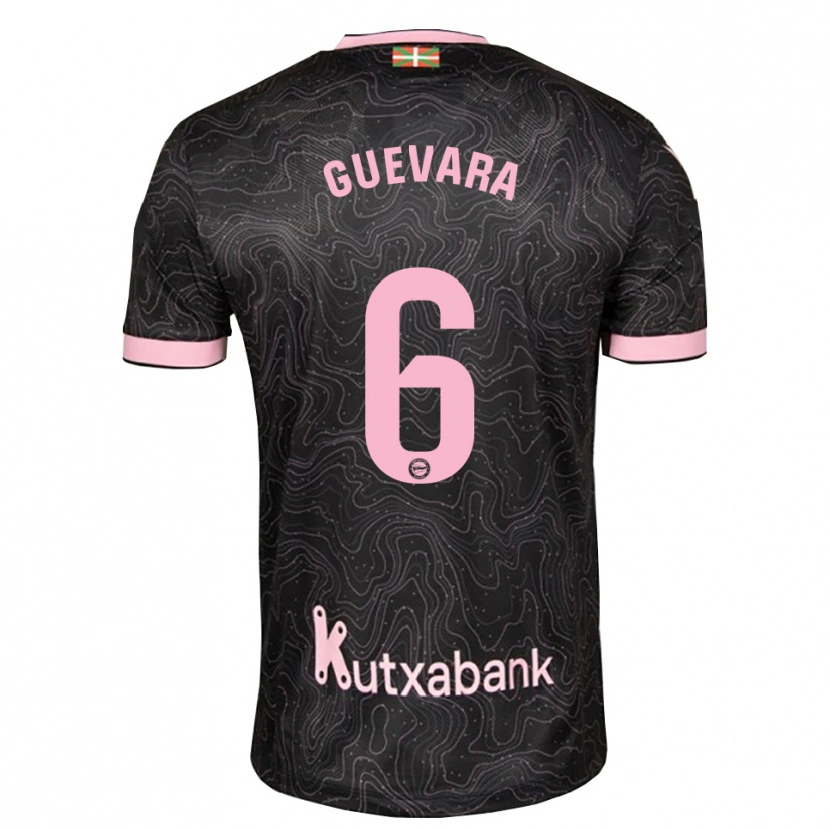 Danxen Uomo Maglia Ander Guevara #6 Nero Rosa Kit Gara Away 2026/27 Maglietta
