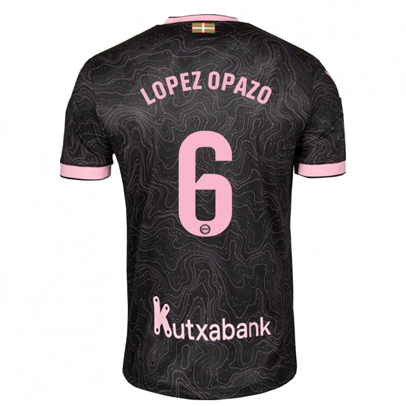 Danxen Uomo Maglia Nayadet Zulema Lopez Opazo #6 Nero Rosa Kit Gara Away 2026/27 Maglietta
