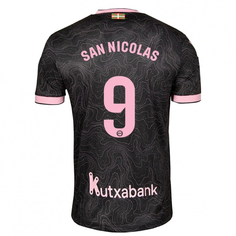 Danxen Uomo Maglia Olga San Nicolás #9 Nero Rosa Kit Gara Away 2026/27 Maglietta