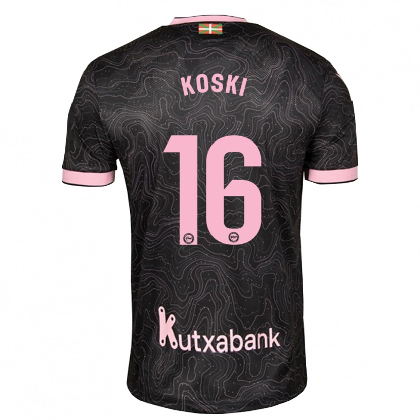 Danxen Uomo Maglia Ville Koski #16 Nero Rosa Kit Gara Away 2026/27 Maglietta