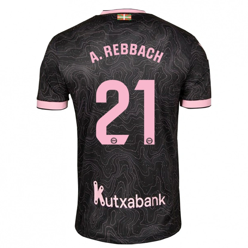 Danxen Uomo Maglia Abde Rebbach #21 Nero Rosa Kit Gara Away 2026/27 Maglietta