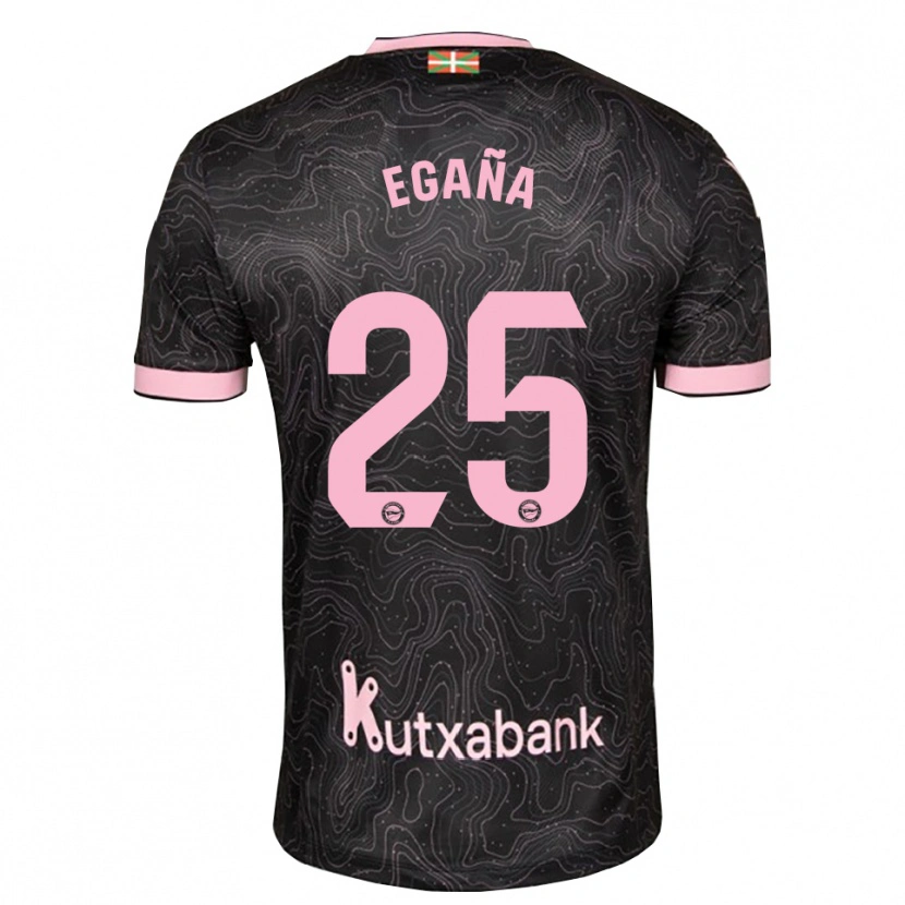 Danxen Uomo Maglia Eider Egaña #25 Nero Rosa Kit Gara Away 2026/27 Maglietta