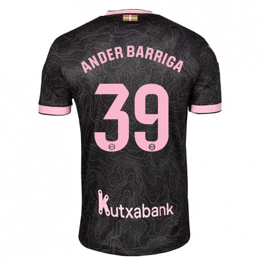 Danxen Uomo Maglia Jon Ander Barriga #39 Nero Rosa Kit Gara Away 2026/27 Maglietta
