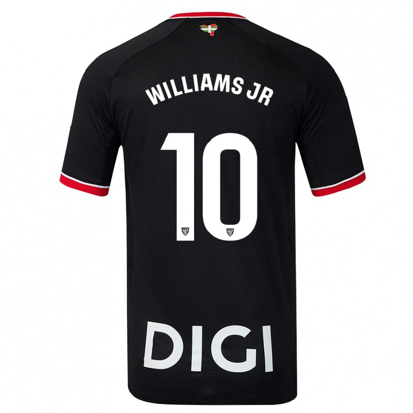 Danxen Uomo Maglia Nico Williams #10 Nero Bianco Rosso Kit Gara Away 2026/27 Maglietta