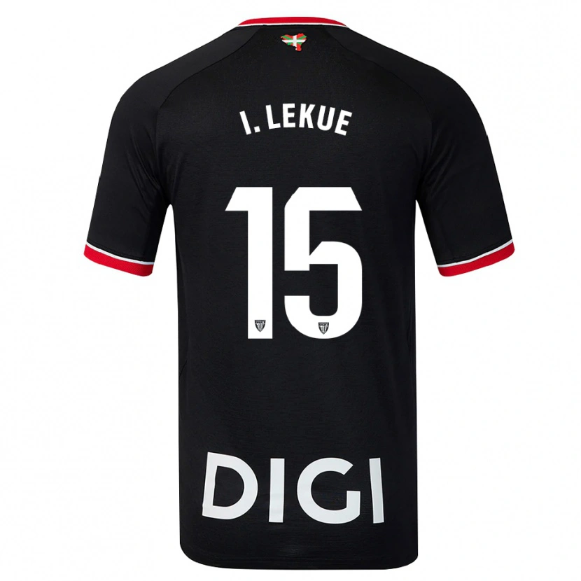 Danxen Uomo Maglia Inigo Lekue #15 Nero Bianco Rosso Kit Gara Away 2026/27 Maglietta