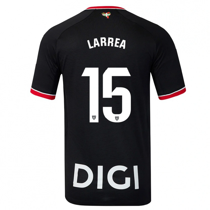 Danxen Uomo Maglia Beñat Larrea #15 Nero Bianco Rosso Kit Gara Away 2026/27 Maglietta