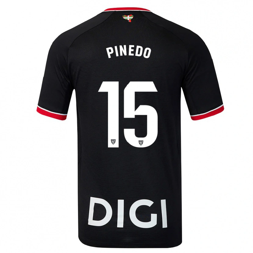 Danxen Uomo Maglia Clara Pinedo Castresana #15 Nero Bianco Rosso Kit Gara Away 2026/27 Maglietta
