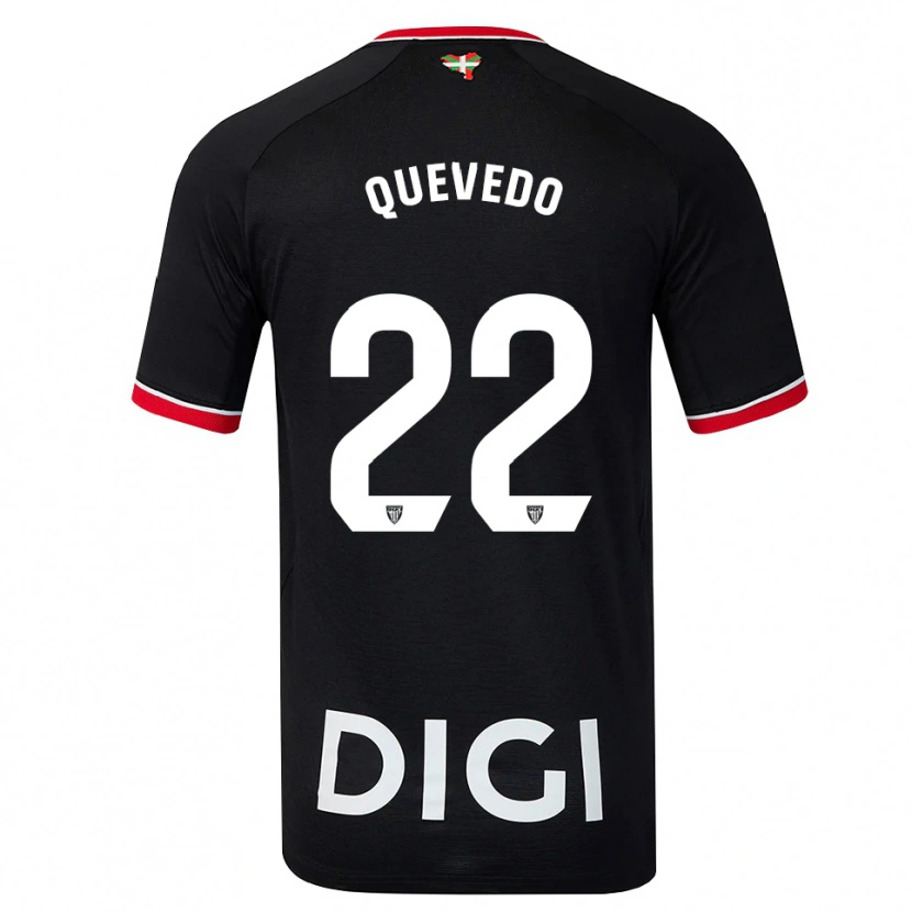 Danxen Uomo Maglia Ugaitz Quevedo #22 Nero Bianco Rosso Kit Gara Away 2026/27 Maglietta