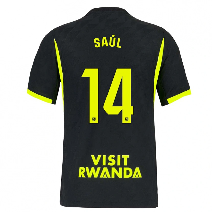 Danxen Uomo Maglia Saúl Fernández #14 Verde Brillante Nero Kit Gara Away 2026/27 Maglietta