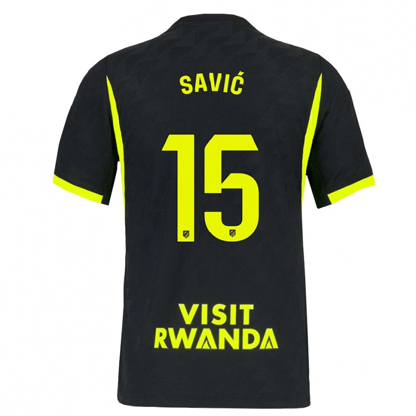 Danxen Uomo Maglia Stefan Savic #15 Verde Brillante Nero Kit Gara Away 2026/27 Maglietta