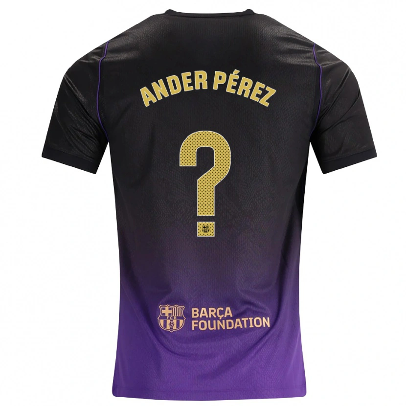 Danxen Uomo Maglia Ander Pérez #0 Viola Giallo Nero Kit Gara Away 2026/27 Maglietta