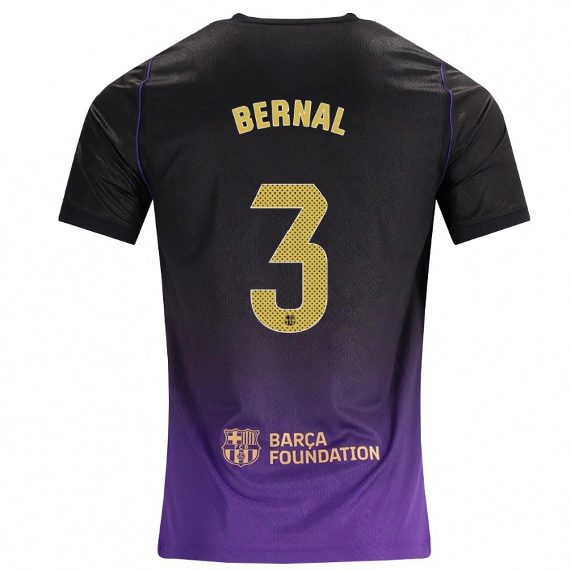 Danxen Uomo Maglia Lucas Bernal #3 Viola Giallo Nero Kit Gara Away 2026/27 Maglietta