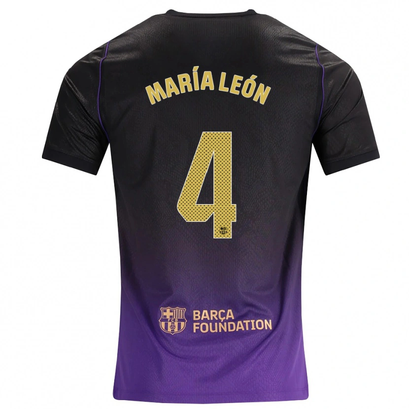 Danxen Uomo Maglia María Pilar León #4 Viola Giallo Nero Kit Gara Away 2026/27 Maglietta