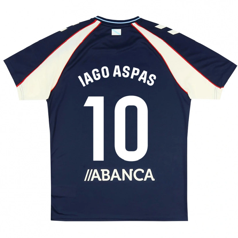 Danxen Uomo Maglia Iago Aspas #10 Blu Reale Rosso Bianco Kit Gara Away 2026/27 Maglietta