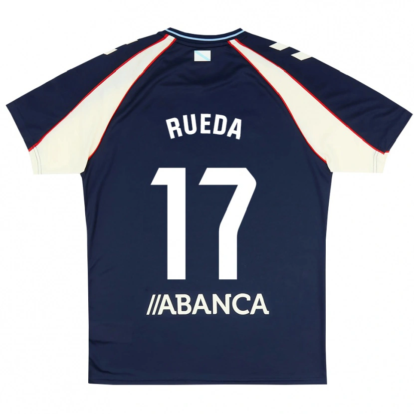 Danxen Uomo Maglia Javi Rueda #17 Blu Reale Rosso Bianco Kit Gara Away 2026/27 Maglietta