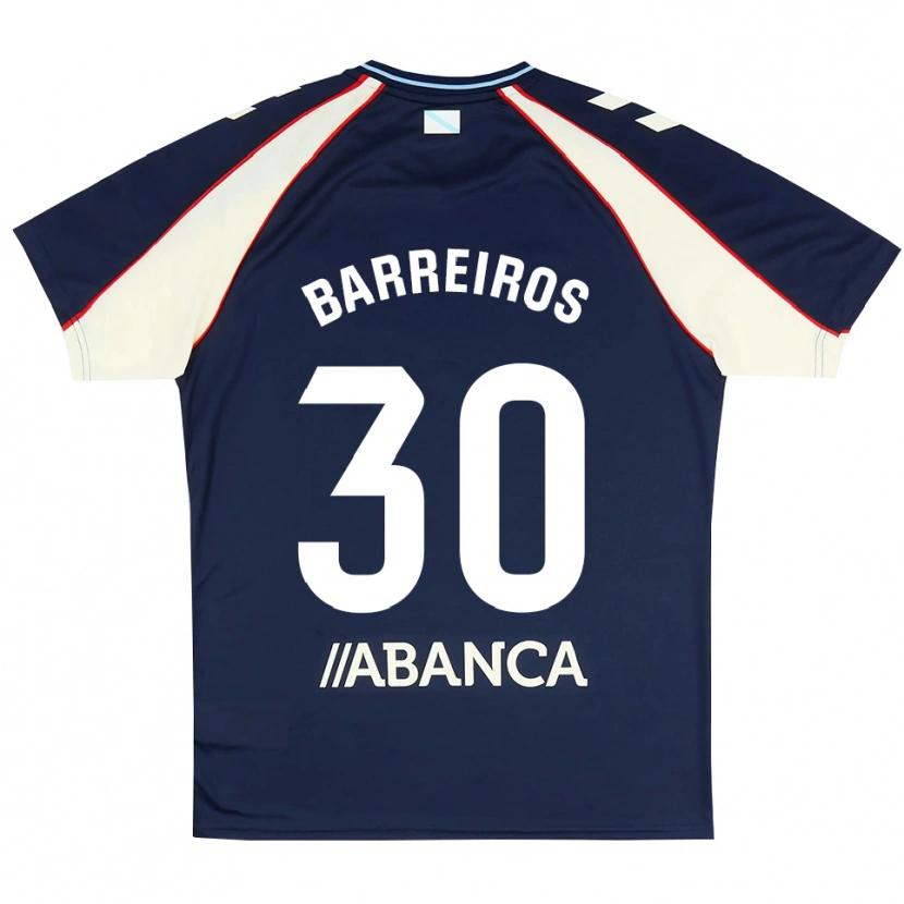 Danxen Uomo Maglia Iago Barreiros #30 Blu Reale Rosso Bianco Kit Gara Away 2026/27 Maglietta