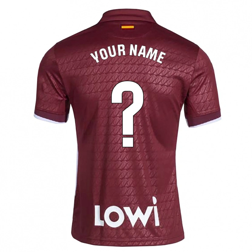Danxen Uomo Maglia Il Tuo Nome #0 Rosso Scuro Bianco Kit Gara Away 2026/27 Maglietta