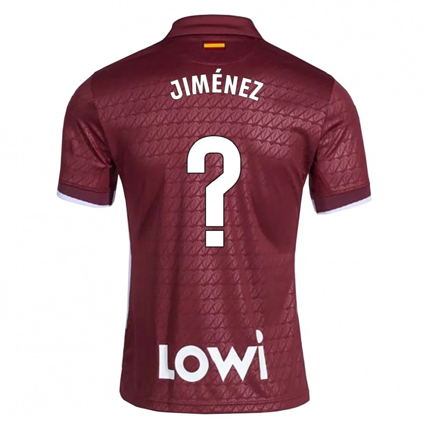 Danxen Uomo Maglia Javier Jiménez #0 Rosso Scuro Bianco Kit Gara Away 2026/27 Maglietta