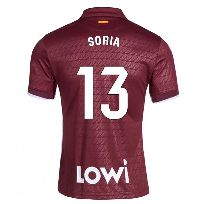 Danxen Uomo Maglia David Soria #13 Rosso Scuro Bianco Kit Gara Away 2026/27 Maglietta