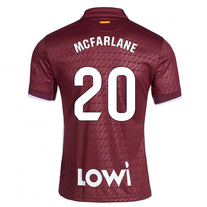 Danxen Uomo Maglia Ayden Mcfarlane #20 Rosso Scuro Bianco Kit Gara Away 2026/27 Maglietta