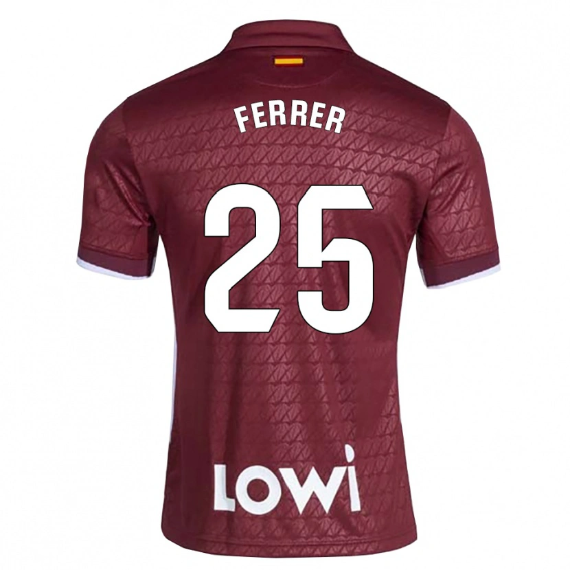 Danxen Uomo Maglia Diego Ferrer #25 Rosso Scuro Bianco Kit Gara Away 2026/27 Maglietta