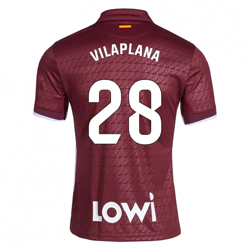 Danxen Uomo Maglia Marc Vilaplana #28 Rosso Scuro Bianco Kit Gara Away 2026/27 Maglietta