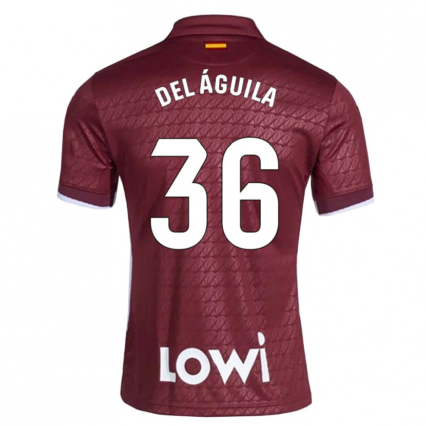 Danxen Uomo Maglia Ángel Del Águila #36 Rosso Scuro Bianco Kit Gara Away 2026/27 Maglietta