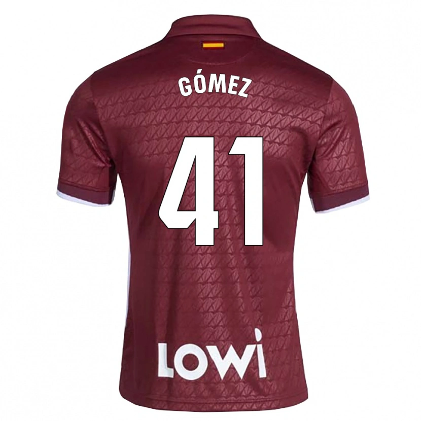 Danxen Uomo Maglia Álvaro Gómez #41 Rosso Scuro Bianco Kit Gara Away 2026/27 Maglietta