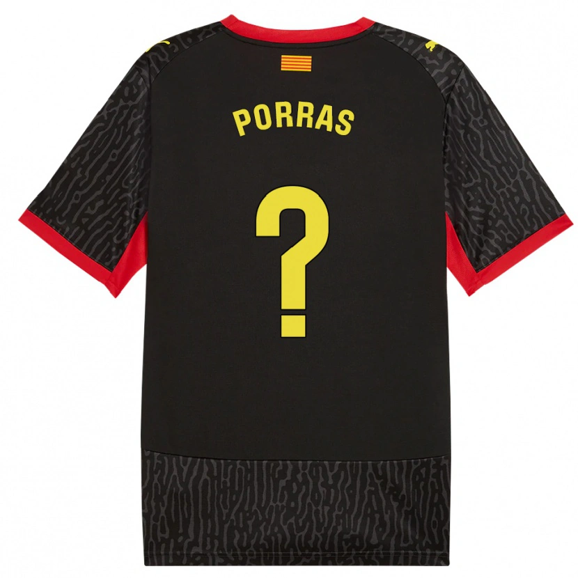 Danxen Uomo Maglia Hugo Porras #0 Nero Giallo Rosso Kit Gara Away 2026/27 Maglietta