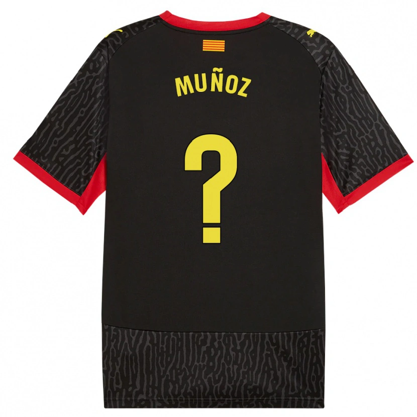 Danxen Uomo Maglia Yeray Muñoz #0 Nero Giallo Rosso Kit Gara Away 2026/27 Maglietta