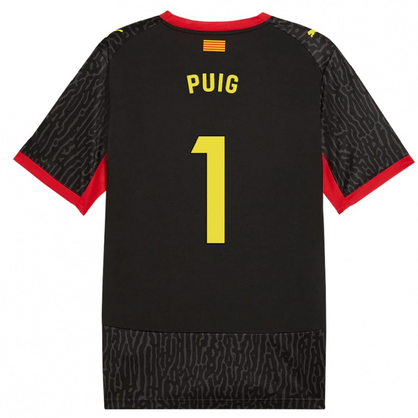 Danxen Uomo Maglia Sergi Puig #1 Nero Giallo Rosso Kit Gara Away 2026/27 Maglietta