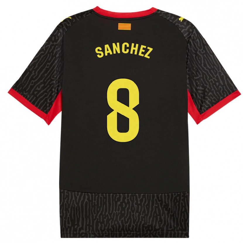 Danxen Uomo Maglia Miguel Ángel Sánchez #8 Nero Giallo Rosso Kit Gara Away 2026/27 Maglietta