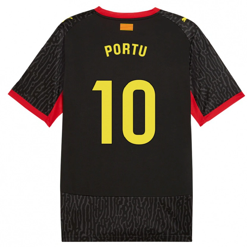 Danxen Uomo Maglia Cristian Portugués Manzanera #10 Nero Giallo Rosso Kit Gara Away 2026/27 Maglietta