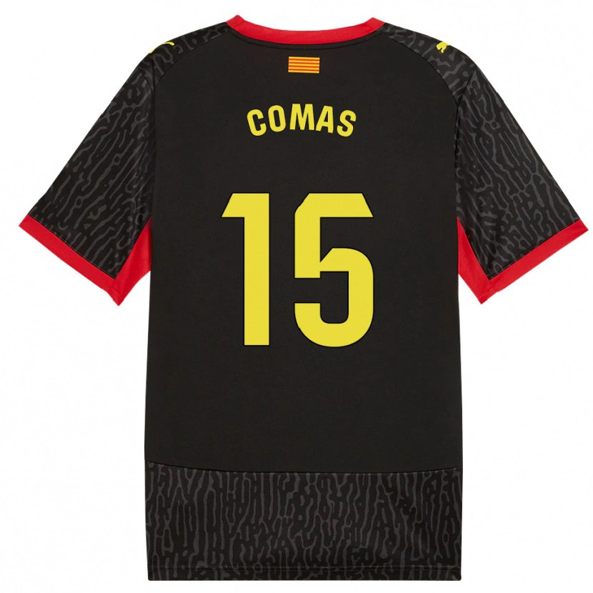 Danxen Uomo Maglia Oriol Comas #15 Nero Giallo Rosso Kit Gara Away 2026/27 Maglietta