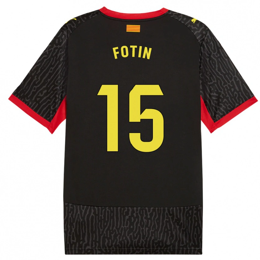 Danxen Uomo Maglia Rareș Fotin #15 Nero Giallo Rosso Kit Gara Away 2026/27 Maglietta