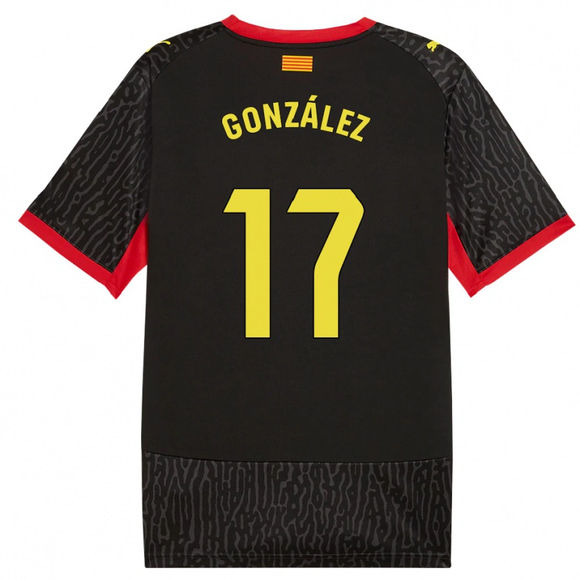 Danxen Uomo Maglia Javi González #17 Nero Giallo Rosso Kit Gara Away 2026/27 Maglietta