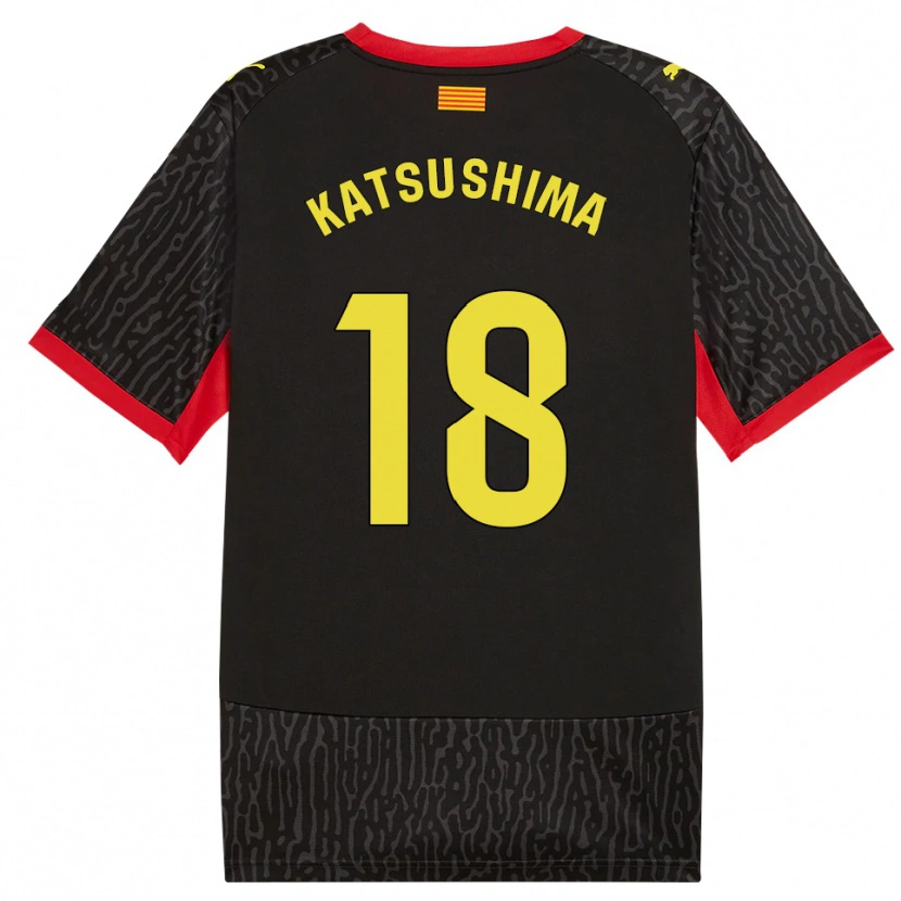 Danxen Uomo Maglia Shinnosuke Katsushima #18 Nero Giallo Rosso Kit Gara Away 2026/27 Maglietta