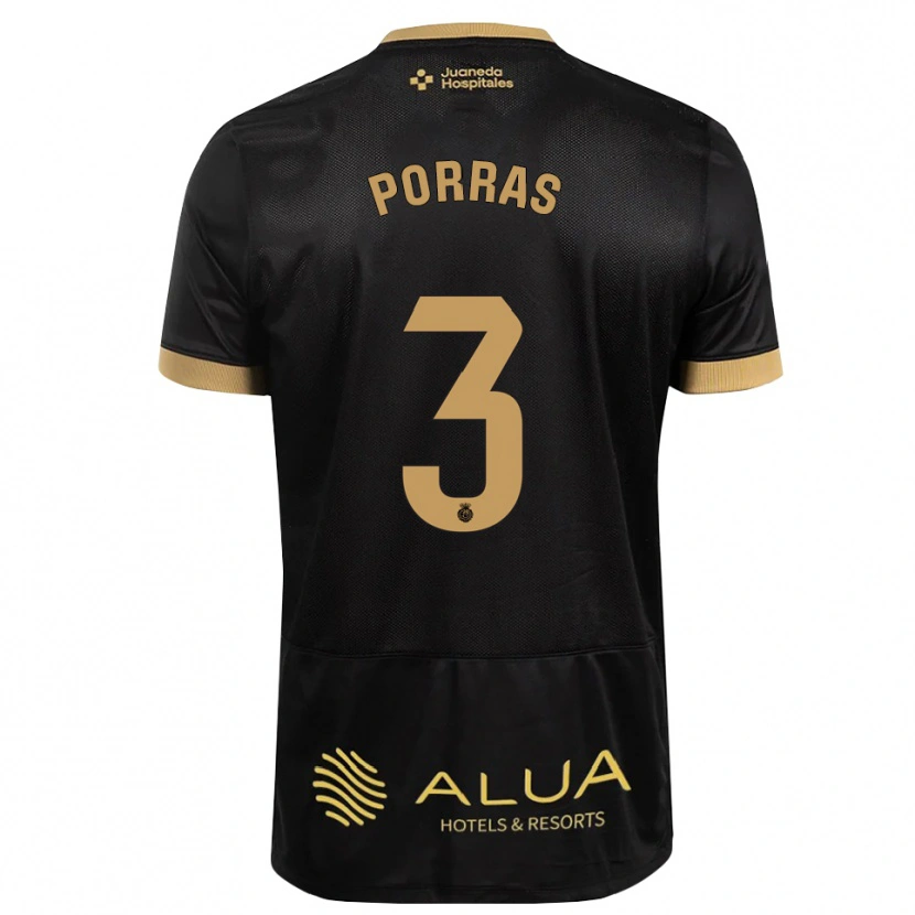 Danxen Uomo Maglia Jordi Porras #3 Nero Marrone Sabbia Legno Robusto Kit Gara Away 2026/27 Maglietta