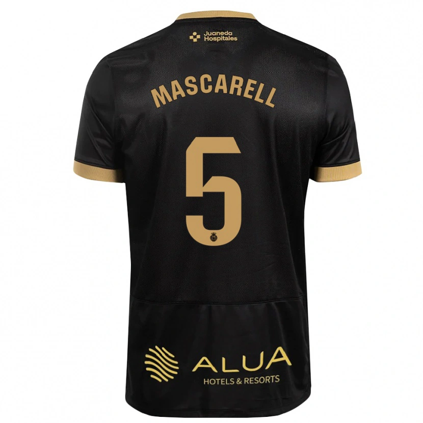 Danxen Uomo Maglia Omar Mascarell #5 Nero Marrone Sabbia Legno Robusto Kit Gara Away 2026/27 Maglietta
