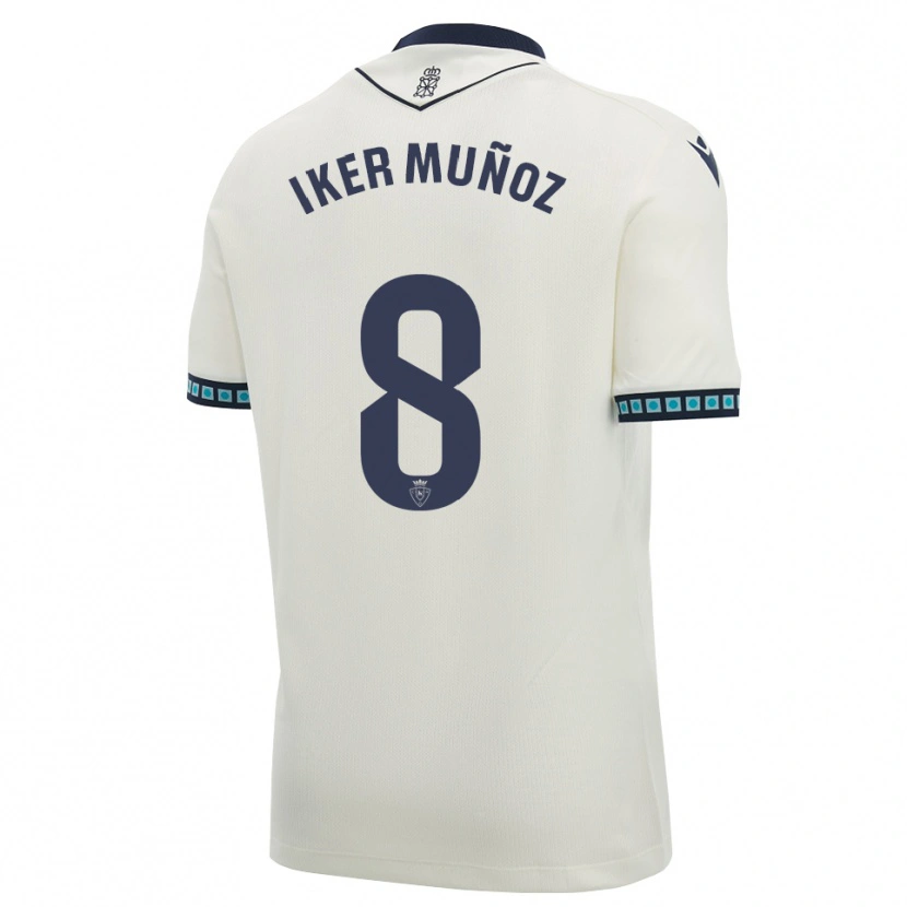 Danxen Uomo Maglia Iker Muñoz #8 Bianco Nero Azzurro Chiaro Kit Gara Away 2026/27 Maglietta
