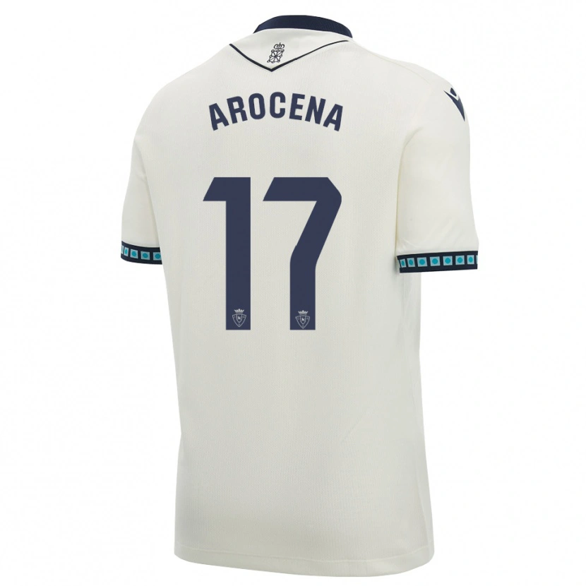 Danxen Uomo Maglia Asier Arocena #17 Bianco Nero Azzurro Chiaro Kit Gara Away 2026/27 Maglietta