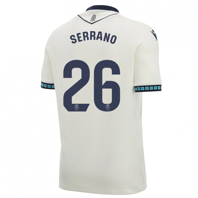 Danxen Uomo Maglia Mikel Serrano #26 Bianco Nero Azzurro Chiaro Kit Gara Away 2026/27 Maglietta