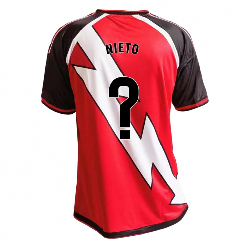 Danxen Uomo Maglia Diego Nieto #0 Rosso Nero Bianco Kit Gara Away 2026/27 Maglietta