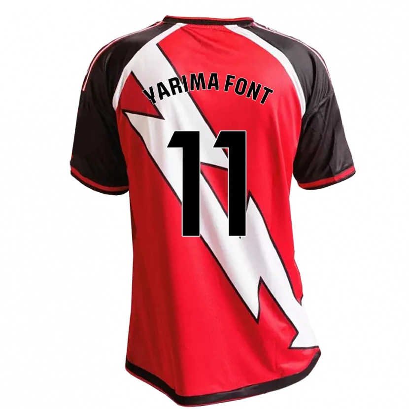 Danxen Uomo Maglia Yarima Font Barrasa #11 Rosso Nero Bianco Kit Gara Away 2026/27 Maglietta